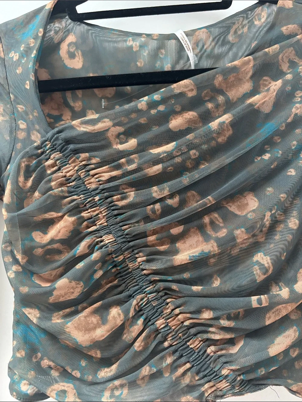 Free People Olive Maxi Skirt with Tan Leopard Motif